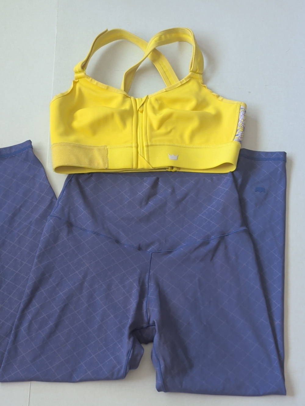 SHEFIT Yellow Sports Bra with Purple Details And Leggings Bundle